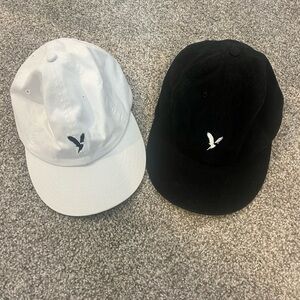 American Eagle Outfitters White and Black Ball Caps Set Of 2 NWOT